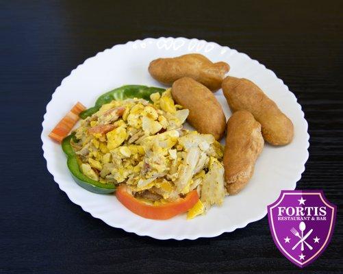 Ackee and Saltfish w/ Fried Dumpling