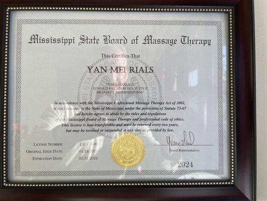 Massage license