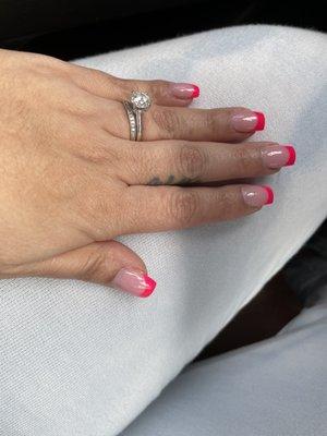 Hot pink nail tips