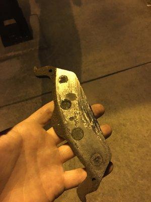 brake pad on a vehicle I purchased, had the caliper seized on back rotor.