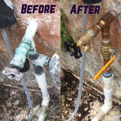 Old corroded water shut off removed and replaced.