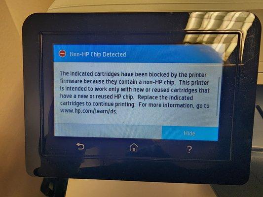 HP Error Message