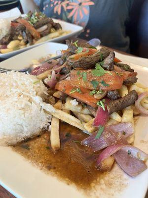 Lomo saltado. The meat was tender and very flavorful.