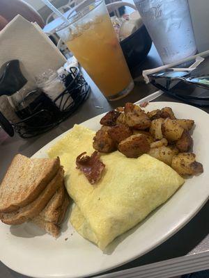 Hash Omelette with home fries and Sangria