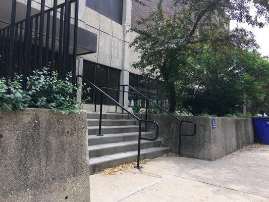 Handicap ramp on west side of building. Ramp little steep.