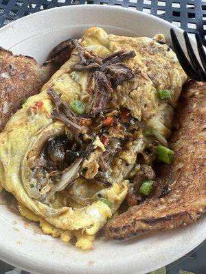 Short rib omelet