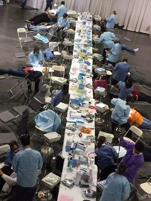 Temporary free dental clinic made in Vientien, Laos