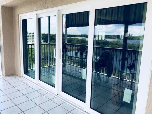 PGT Winguard Vinyl frames sliding glass door!