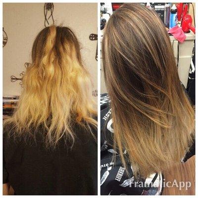 Color correction before and after