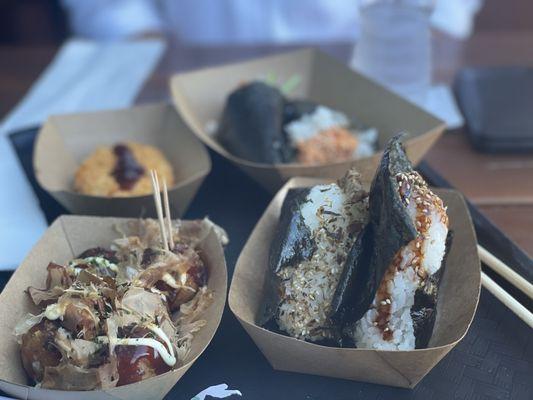 Onigiri, hand rolls, & tonkatsu