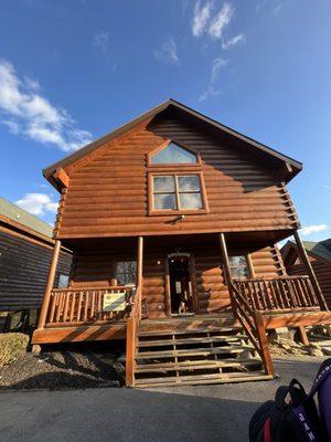 Swimming in paradise cabin exterior