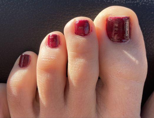 Terrible pedicure paint job