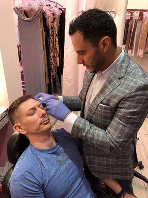 Dr. D at work using Botox