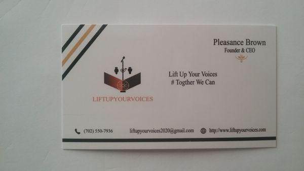 Business Card with Website Information.