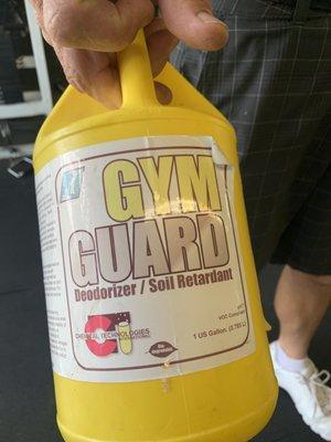 Gym Guard Deodorizer/Soil Retardant was just one of the specialty products Jason and his crew used to clean Iron Bodies Gym.  Thanks, Jason!