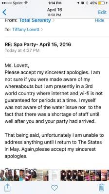 As of today, August 3, 2016, I still haven't received a response. Could she possibly still be in a third world country!?! Not.