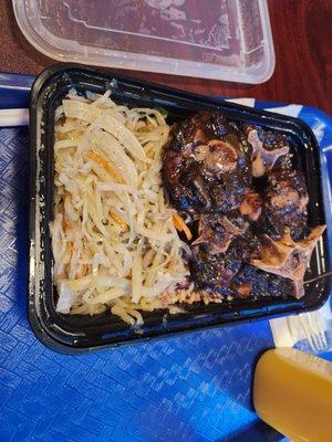 Oxtail Rice and Peas Vegetable (cabbage And carrots)