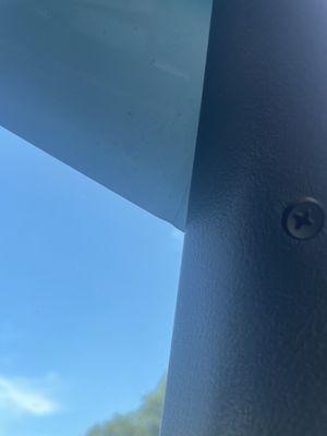 Lifted corner of tint