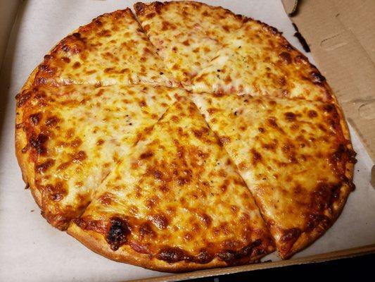 Thin crust cheese pizza