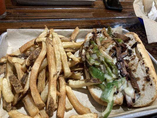 Brisket Philly with a side of Fries