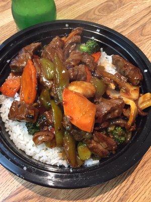 Steak tip rice bowl so good when u want something beside an Amazing sub of theirs