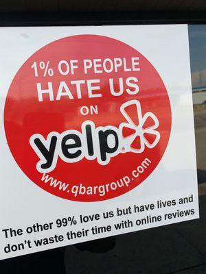 If your one of the 99% that like us and gave us a good review, send us a message to info@qbargroup.com and let us know.