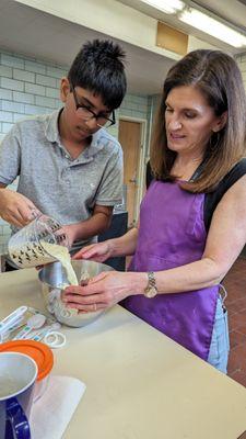 Center School cooking class run by Head of the School, Mindy Wawrzyniak.