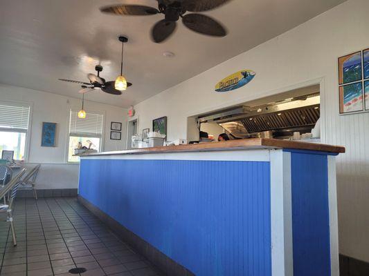 The food counter for Seaside Grill inside.