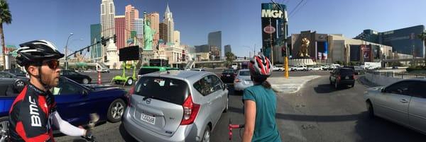 Panoramic shot of the strip during our Bike tour