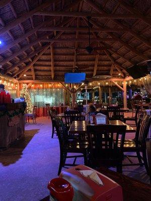 Tiki hut and bar