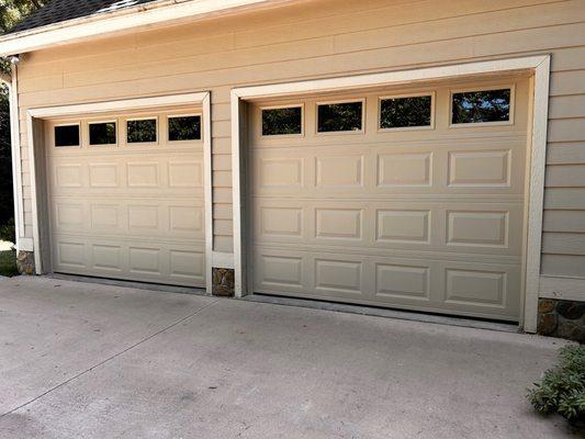 Our new doors that match the color of our house.