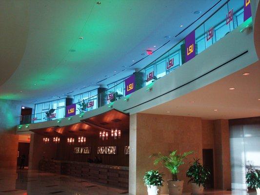 Hyatt Regency Lobby branding by 11th Hour for LSU game