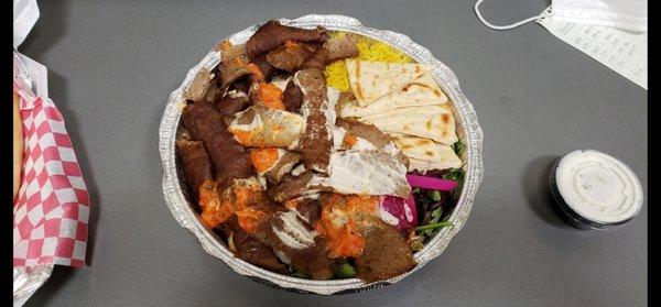 Beef and lamb doner platter