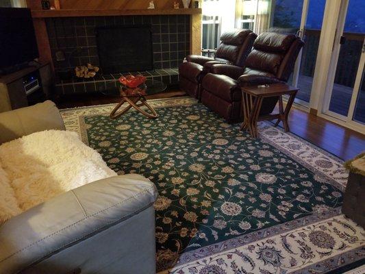 We bought these two super comfortable recliners plus the loveseat in the foreground.