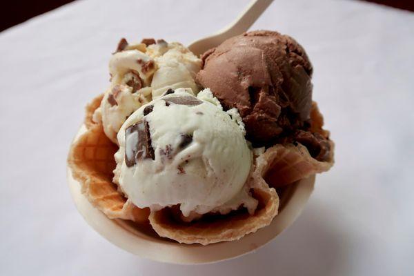 We make our own ice cream with lots of our great candy and cookies inside