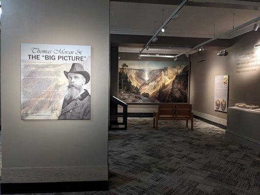 Back right side of the Moran Gallery, featuring Thomas Moran's painting "Grand Canyon of the Yellowstone"