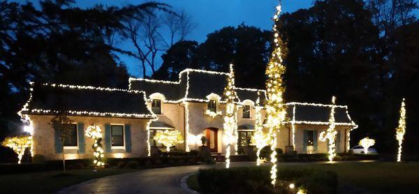 Mini 5mm LED warm white adorns this Bergen County Home