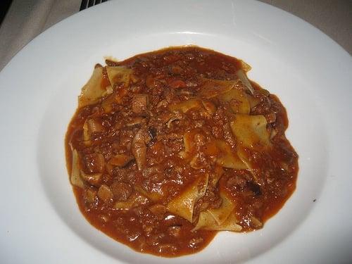 pappardelle w/mushrooms and wild boar ragu