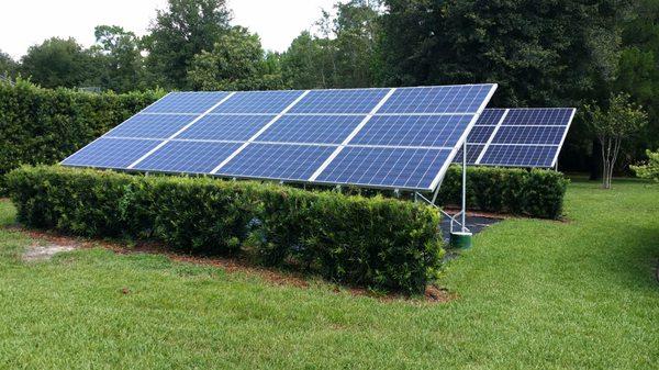 Ground Mount Solar electric array in Tuscawilla