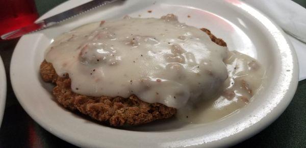 #8. Country Fried Steak, 2 Eggs and Side with Toast