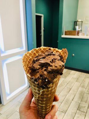 Dark Chocolate on waffle cone