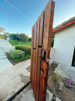 Corten steel gate