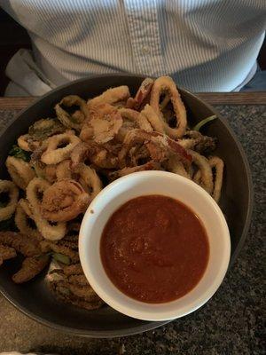 Fried Calamari with Hot Peppers