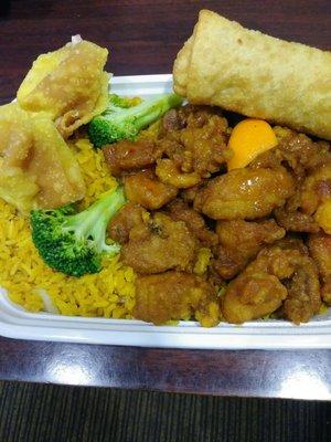 Orange Chicken, Crab Rangoons and Egg Roll!