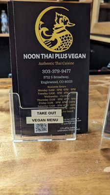 They have a separate menu for vegans, this is awesome!