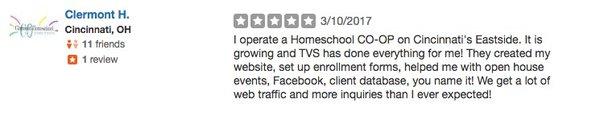 Clermont Homeschoolers Cincinnati, OH  3/10/2017 We get a lot more web traffic and more inquiries than I ever expected!