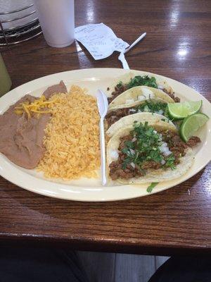 Taco Plate .. Carne Asada