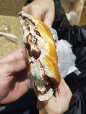 Red bean roll. Pretty big! And delicious, alot of filling $1.25