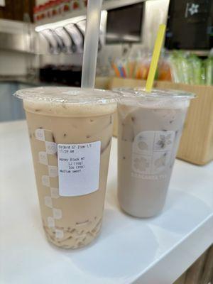 Taro no boba. Honey black tea with lychee boba  9/22/24