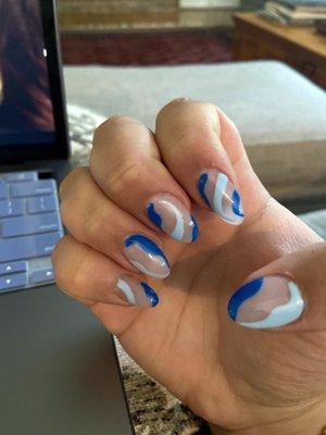 SNS with Tips. Gel nail polish design